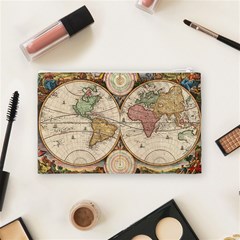1730 Stoopendaal Map Of The World In Two Hemispheres   Geographicus   Wereltcaert Stoopendaal 1730 Cosmetic Bag (Medium) from ArtsNow.com Back