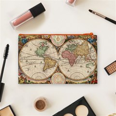 1730 Stoopendaal Map Of The World In Two Hemispheres   Geographicus   Wereltcaert Stoopendaal 1730 Cosmetic Bag (Medium) from ArtsNow.com Back