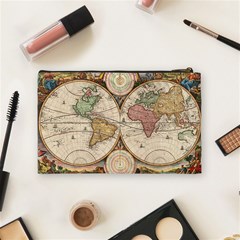 1730 Stoopendaal Map Of The World In Two Hemispheres   Geographicus   Wereltcaert Stoopendaal 1730 Cosmetic Bag (Medium) from ArtsNow.com Back