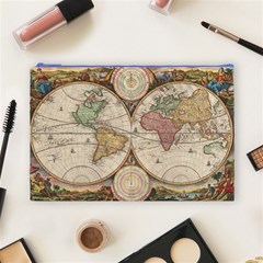 1730 Stoopendaal Map Of The World In Two Hemispheres   Geographicus   Wereltcaert Stoopendaal 1730 Cosmetic Bag (Large) from ArtsNow.com Front