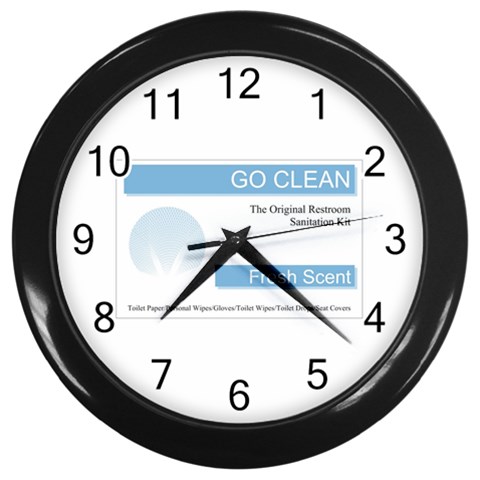 Goclean1 Wall Clock (Black) from ArtsNow.com Front