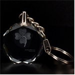 Goclean1 Clover 3D Engraving Circle Key Chain