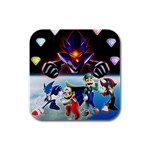 super_mario_bros_z_promo_by_alvin_earthworm Rubber Square Coaster (4 pack)