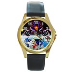 super_mario_bros_z_promo_by_alvin_earthworm Round Gold Metal Watch