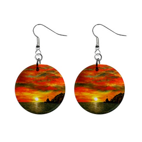 Alyssa s Sunset 1  Button Earrings from ArtsNow.com Front
