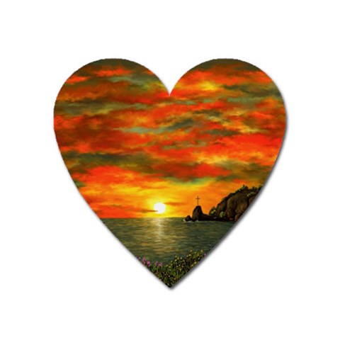 Alyssa s Sunset Magnet (Heart) from ArtsNow.com Front