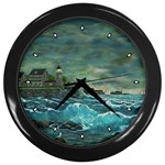 Bill Hobson s  Lighthouse - Ave Hurley -  Wall Clock (Black)