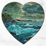Hobsons  Lighthouse - Ave Hurley -  Jigsaw Puzzle (Heart)