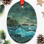 Hobsons  Lighthouse - Ave Hurley -  Oval Ornament (Two Sides)
