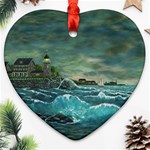 Hobsons  Lighthouse - Ave Hurley -  Heart Ornament (Two Sides)