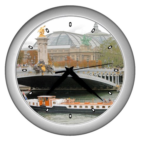 Pont Alexandre III Bridge, Paris Wall Clock (Silver) from ArtsNow.com Front