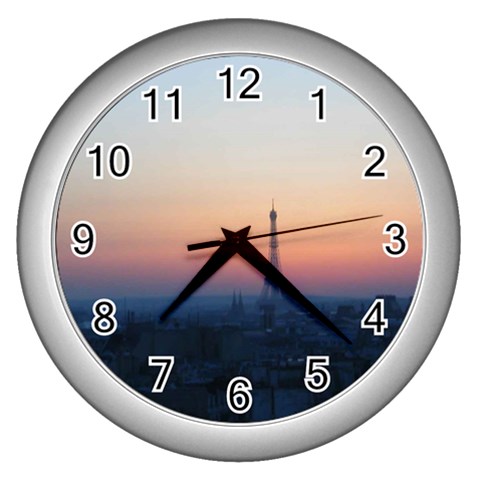 Paris Skyline Wall Clock (Silver) from ArtsNow.com Front
