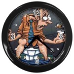 Bathroom Humor Wall Clock (Black)