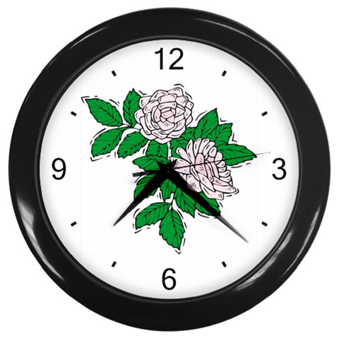 Flower D102 Wall Clock (Black) from ArtsNow.com Front