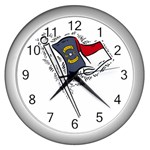 State Flag North Carolina Wall Clock (Silver)