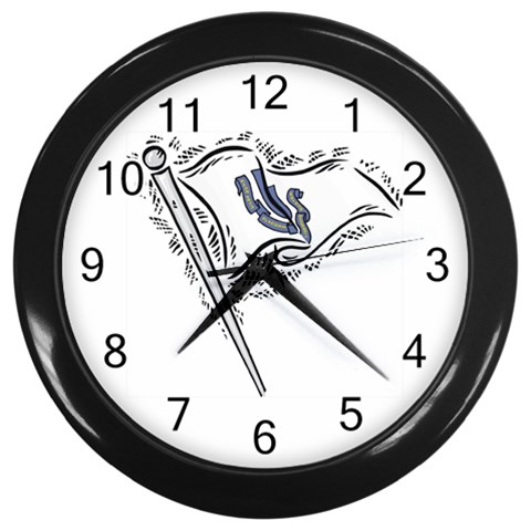State Flag Massachusetts Wall Clock (Black) from ArtsNow.com Front