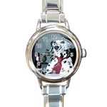 Drunk Dalmation Round Italian Charm Watch