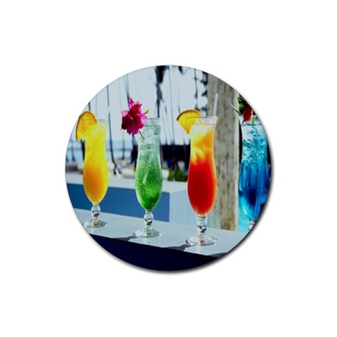 Tropical Drinks Rubber Round Coaster (4 pack) from ArtsNow.com Front
