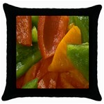 Bell Peppers Throw Pillow Case (Black)