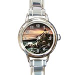 Kerry s Lighthouse -  Ave Hurley   - Round Italian Charm Watch