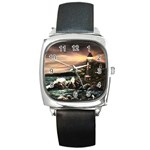 Kerry s Lighthouse - Ave Hurley - Square Metal Watch