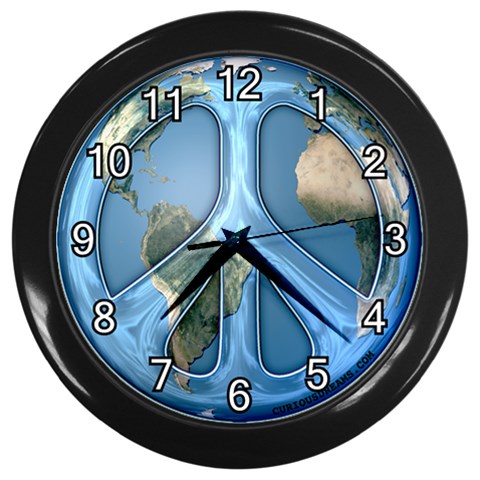 Time For Peace Wall Clock (Black) from ArtsNow.com Front