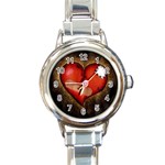 Broken heart Round Italian Charm Watch