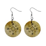 Pirate Compass 1  Button Earrings