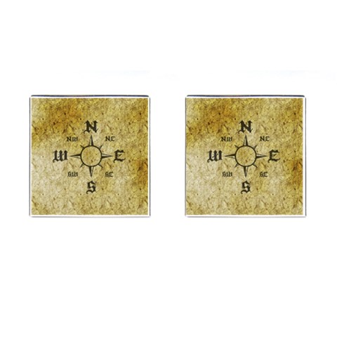 Pirate Compass Cufflinks (Square) from ArtsNow.com Front(Pair)