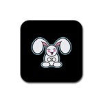 Chibi Easter Bunny Rubber Square Coaster (4 pack)