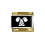 Chibi Easter Bunny Gold Trim Italian Charm (9mm)