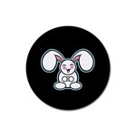 Chibi Easter Bunny Rubber Round Coaster (4 pack)