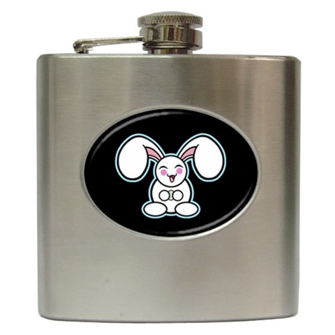 Chibi Easter Bunny Hip Flask (6 oz) from ArtsNow.com Front