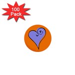 Blue Heart 1  Mini Button (100 pack) 