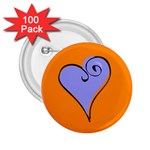 Blue Heart 2.25  Button (100 pack)