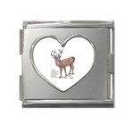 The Deer Mega Link Heart Italian Charm (18mm)
