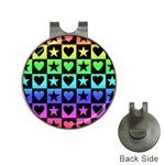 Rainbow Stars and Hearts Hat Clip with Golf Ball Marker