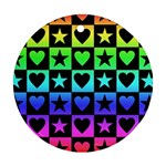 Rainbow Stars and Hearts Round Ornament (Two Sides)