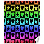Rainbow Stars and Hearts Canvas 8  x 10  (Unframed)