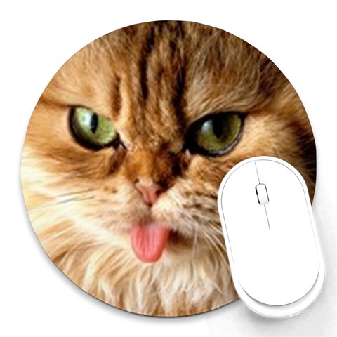 cat mischief 960 808 Round Mousepad from ArtsNow.com Front