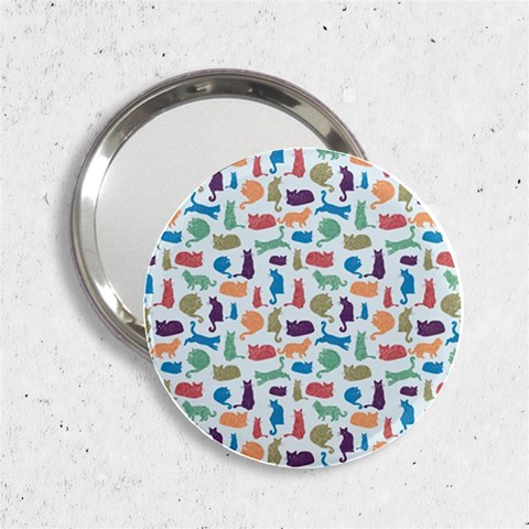 Blue Colorful Cats Silhouettes Pattern 2.25  Handbag Mirrors from ArtsNow.com Front