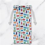 Blue Colorful Cats Silhouettes Pattern Jewelry Bags