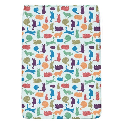 Blue Colorful Cats Silhouettes Pattern Flap Covers (L)  from ArtsNow.com Front