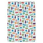 Blue Colorful Cats Silhouettes Pattern Flap Covers (L) 