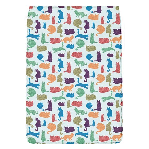 Blue Colorful Cats Silhouettes Pattern Flap Covers (S)  from ArtsNow.com Front