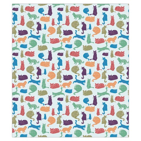 Blue Colorful Cats Silhouettes Pattern Drawstring Pouches (Small)  from ArtsNow.com Front