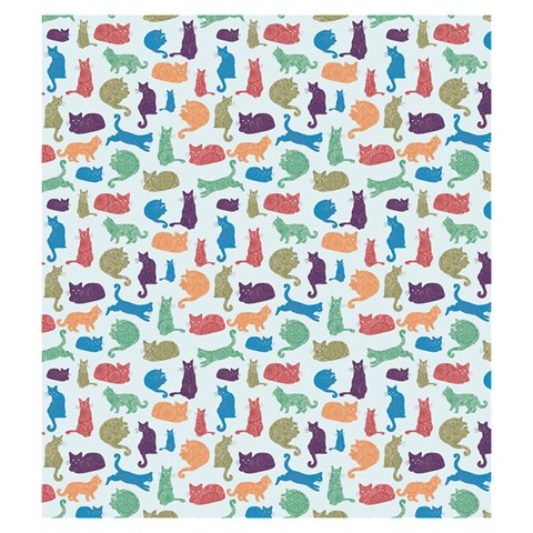 Blue Colorful Cats Silhouettes Pattern Drawstring Pouches (Medium)  from ArtsNow.com Front