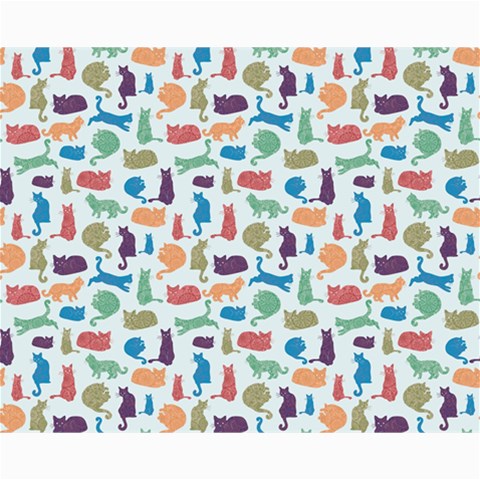 Blue Colorful Cats Silhouettes Pattern Collage 8  x 10  from ArtsNow.com 10 x8  Print - 1