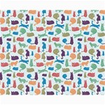 Blue Colorful Cats Silhouettes Pattern Collage 8  x 10 