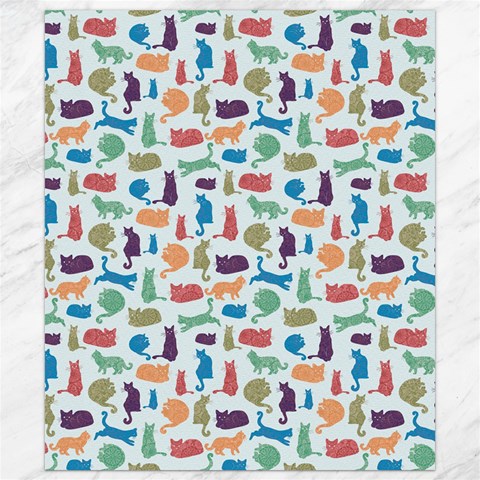 Blue Colorful Cats Silhouettes Pattern Canvas 8  x 10  from ArtsNow.com 8.15 x9.66  Canvas - 1